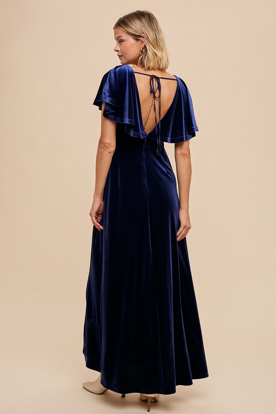 Navy Blue Velvet Maxi Dress – PinkBlush
