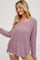 Lavender Chunky Knit Side Slit Sweater