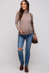 Blue Distressed Knee Skinny Maternity Jeans