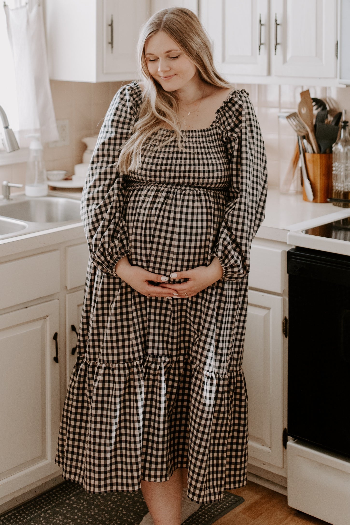 long sleeve black and white gingham dress Amazon.com: MENRIAOV Women's Black White Race Checkered Flag Long Sleeve Short Mini Dress Crewneck Bodycon Dress S : Clothing, Shoes & Jewelry