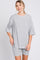 Heather Grey Ribbed Soft Short Sleeve Shorts Set