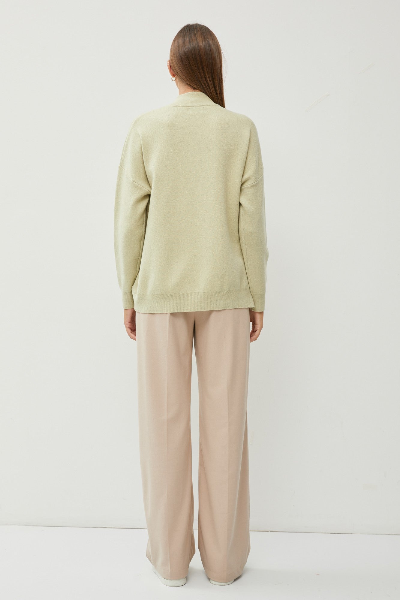 Light Olive Mock Neck Sweater