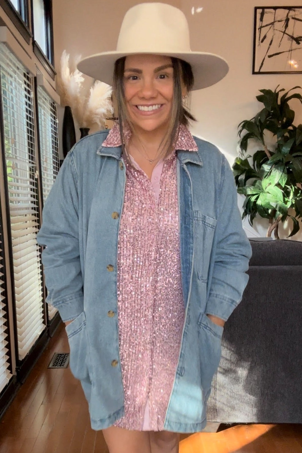 Pink Button-Down Dress PinkBlush Pink Button-Down Dress PinkBlush