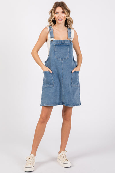 overall dress for women Corduroy with Pocket Khaki / L it features a bib pocket and adjustable straps Denim Overall Midi Lighthouse