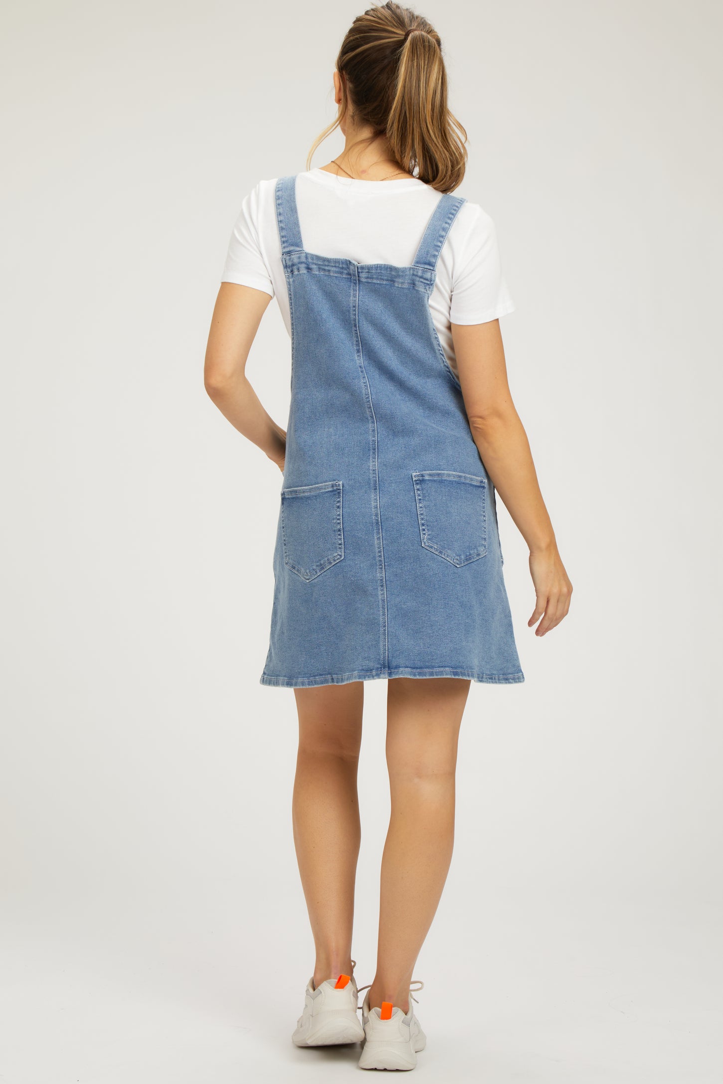 Navy Denim Maternity Overall Dress Navy Denim Maternity Overall Dress
