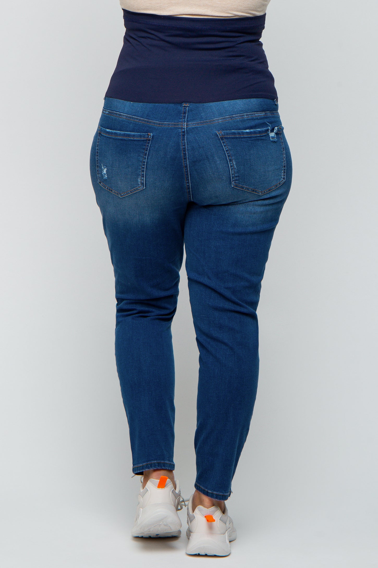 Blue Distressed Skinny Maternity Plus Jeans
