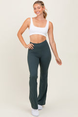 Forest Green Maternity Flared Leggings