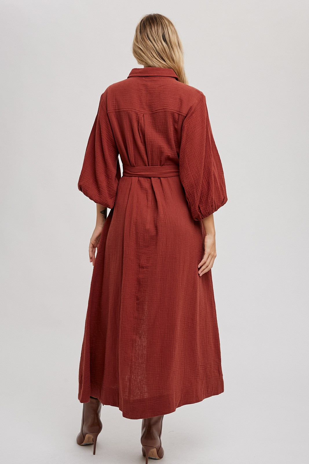havana ruffle midi dress Havana Midi Puff Dress M
