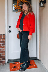 Black Wide Leg Raw Hem Maternity Jeans