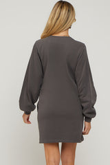 Charcoal Ultra Soft Maternity Sweatshirt Dress
