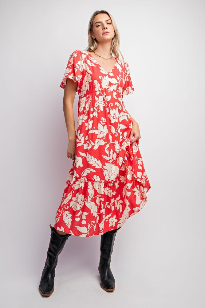 Red Tropical Print Ruffle Maternity Midi Dress Small - Pinkblush - Casual Chic Boutique Red Tropical Print Ruffle Maternity Midi Dress Small - Pinkblush - Casual Chic Boutique