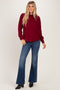 Burgundy Knit Pullover Sweater