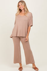 Mocha Cropped Pant Set