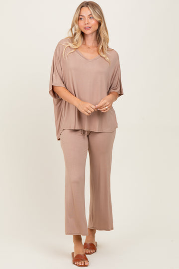 Mocha Cropped Pant Set