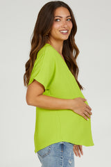 Lime Short Sleeve Maternity Blouse
