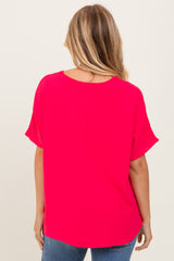Coral Pink Short Sleeve Blouse