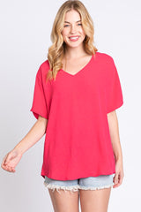 Coral Pink Short Sleeve Maternity Blouse