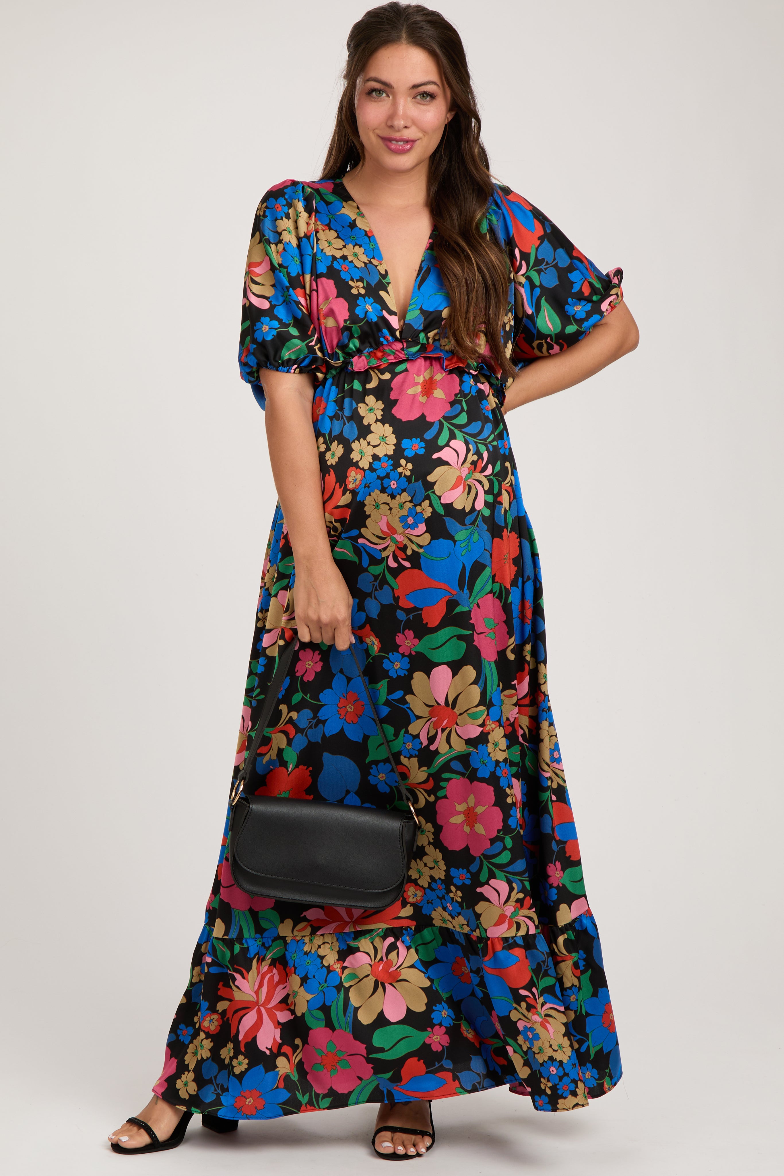 fitted lace wedding dress Black Floral Maxi Dress | Cute Dresses For Women