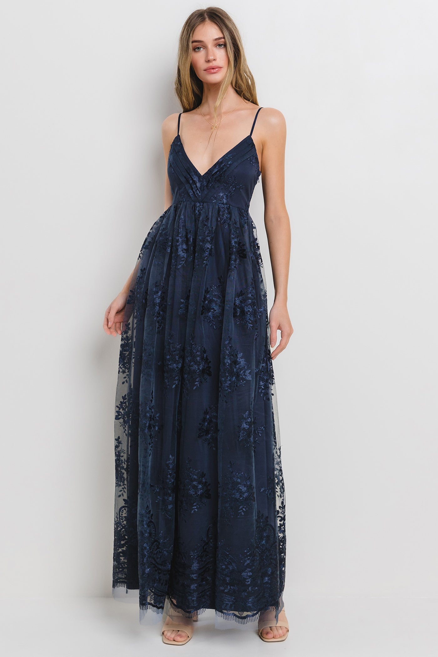 Navy Floral Lace Overlay Maternity Maxi Dress – PinkBlush