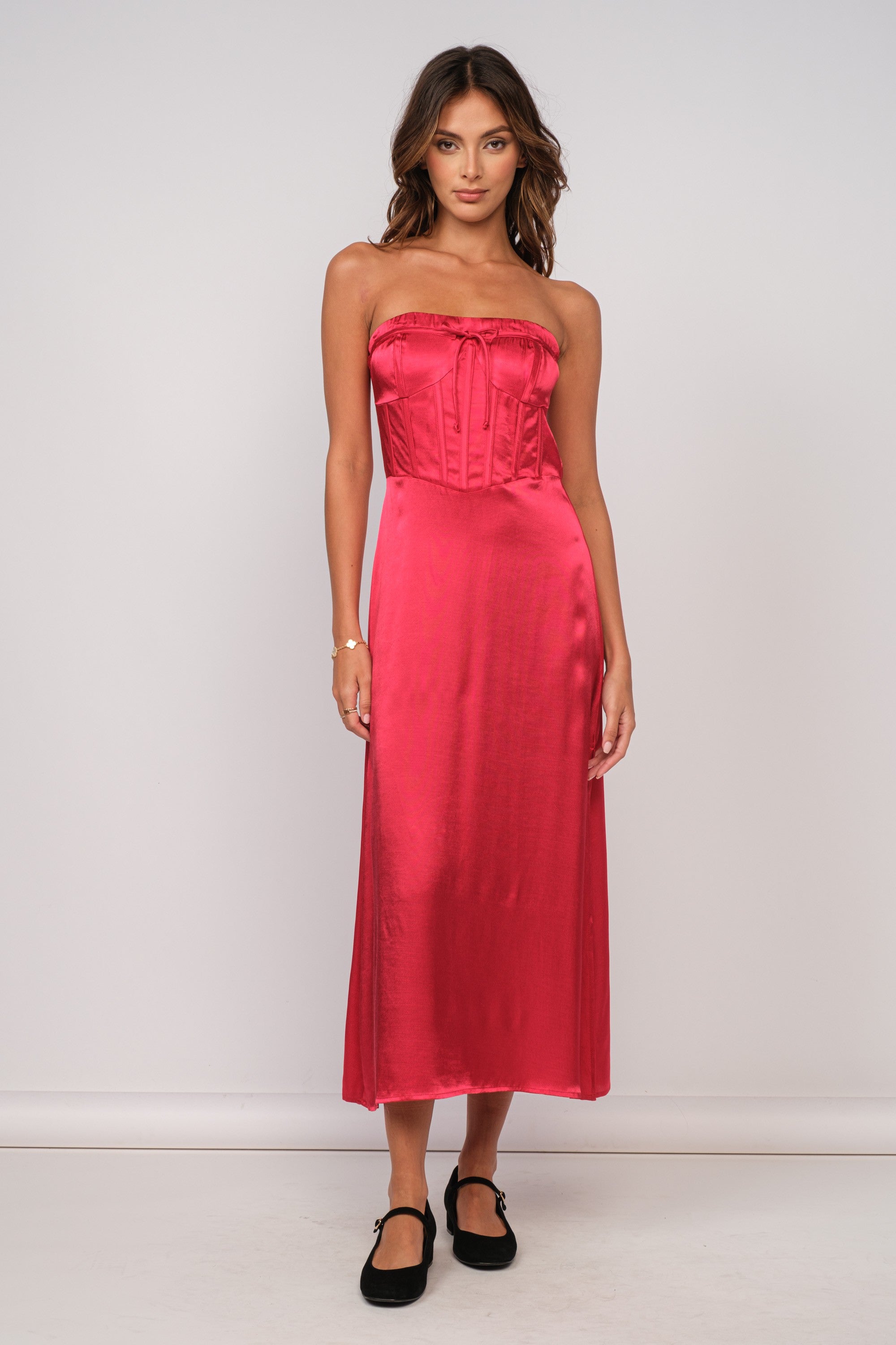 pink blush red dress PinkBlush Red Solid Off Shoulder Maternity Fitted Dress