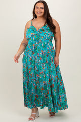 Jade Floral Pleated Maternity Plus Midi Dress