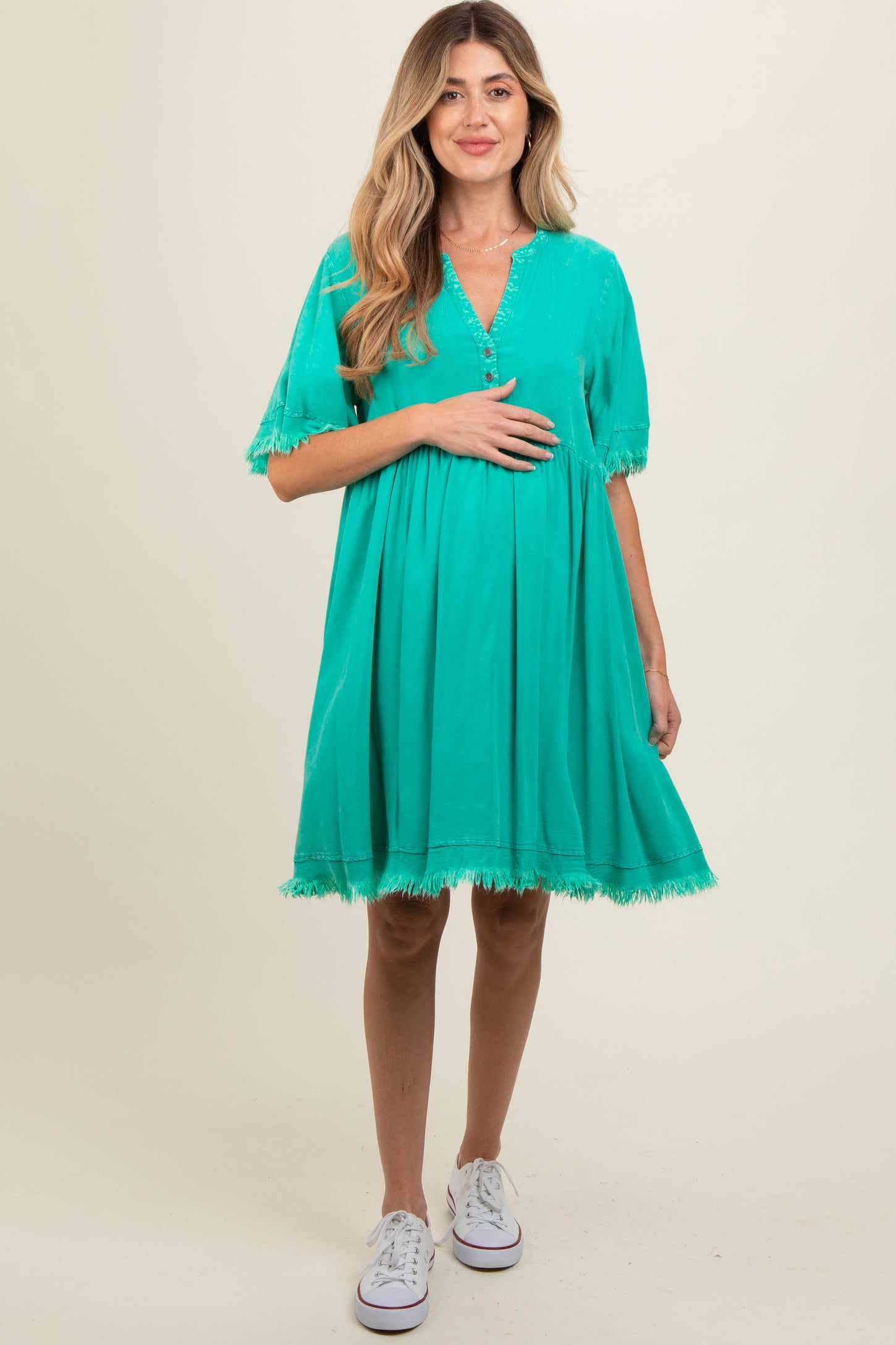 jade green maternity dress HATCH Collection The Dani Dress in Green