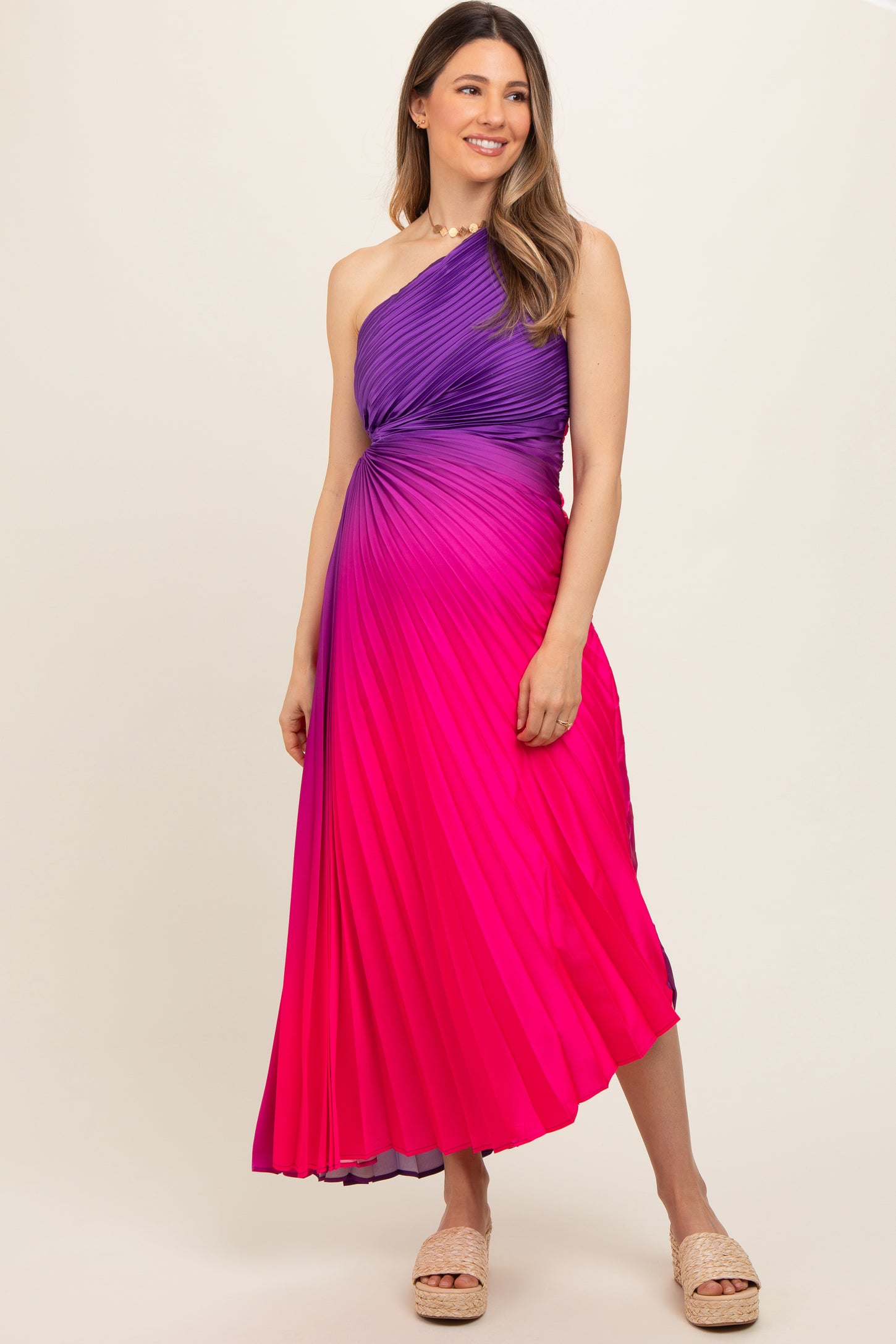 purple pink ombre dress Lace-Up Ombre Purple Long A-Line Prom Dress C1251 Purple / 00
