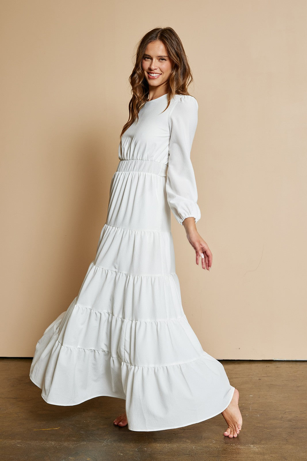 White Tiered Dress – PinkBlush