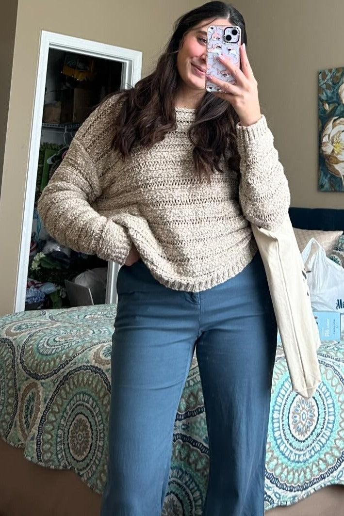 Oatmeal Sweater Knit Pullover