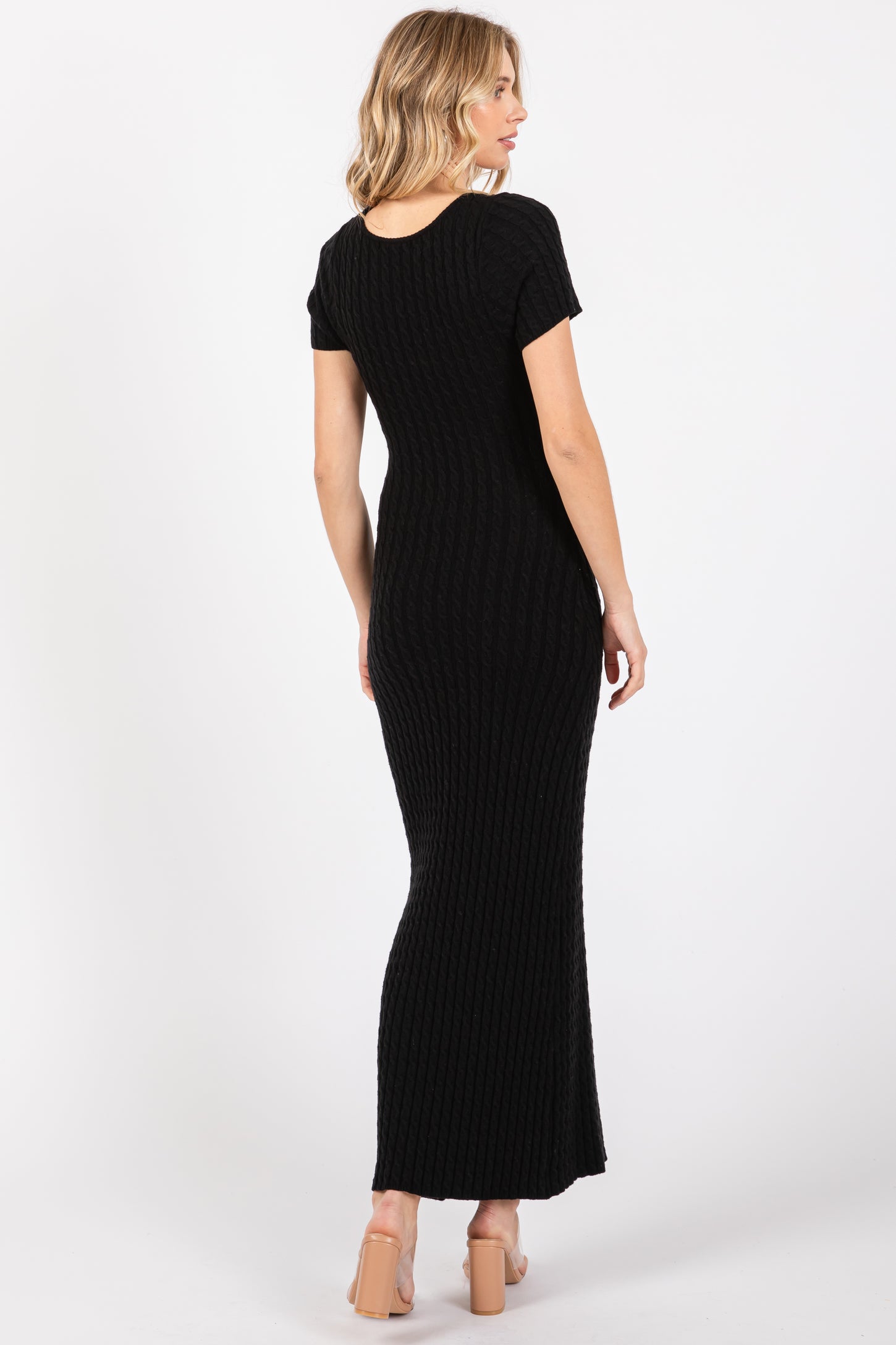 Black Cable Knit Sweater Dress Black Cable Knit Sweater Dress