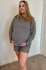 Grey Sweater and Short Maternity Set