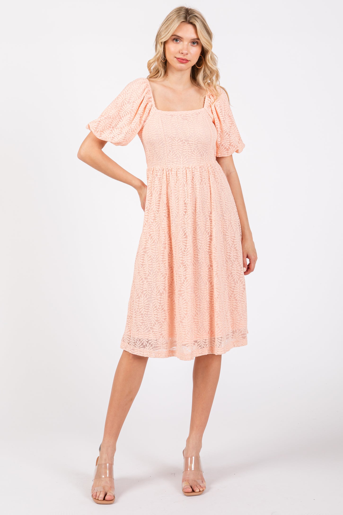 peach lace maternity dress Peach Floral Lace Maternity Maxi Dress