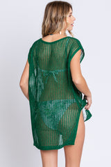 Green Crochet Coverup Mini Dress