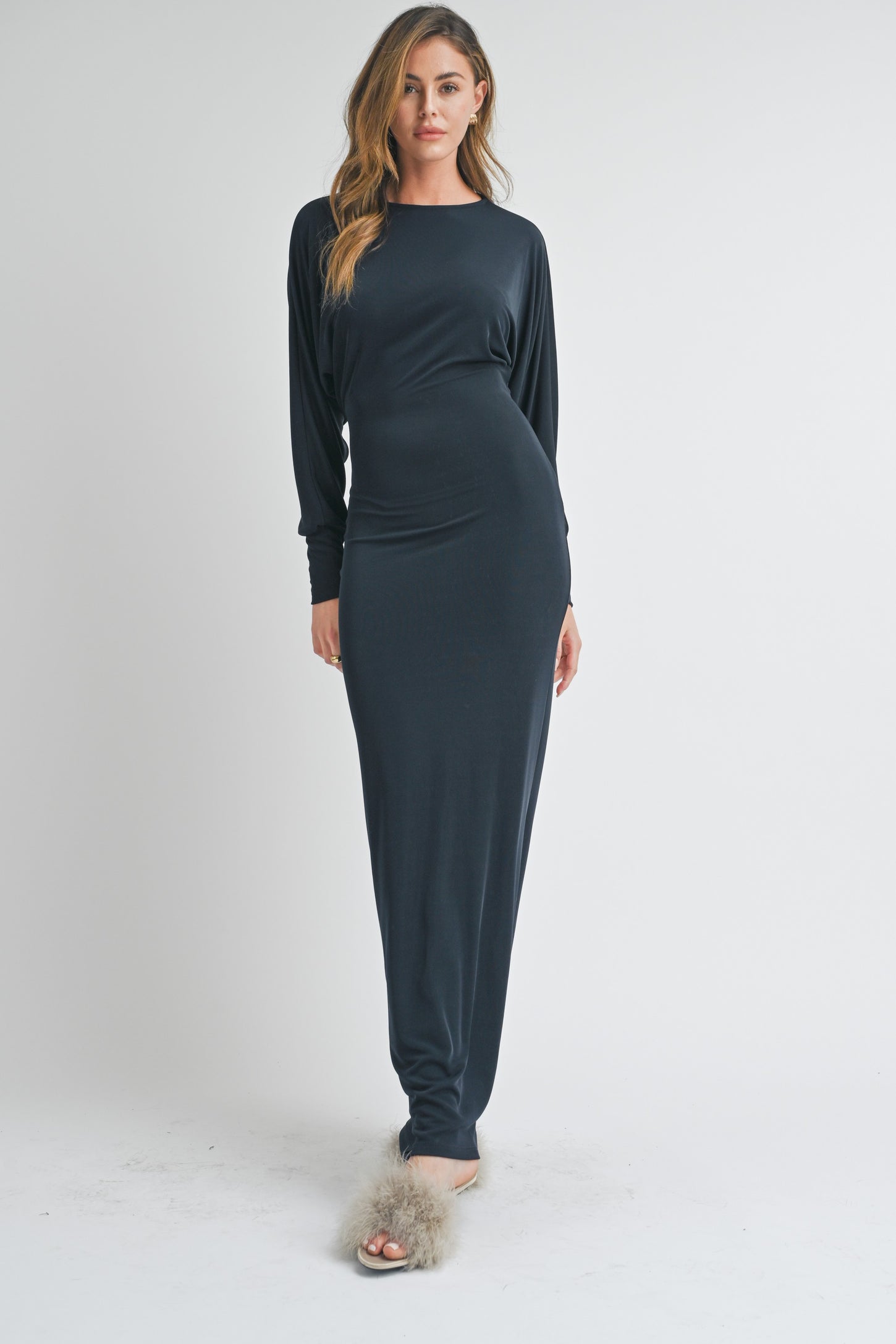 Navy Blue Long Sleeve Open Back Maxi Dress – PinkBlush Navy Blue Long Sleeve Open Back Maxi Dress – PinkBlush