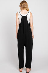 Black Knit Front Pocket Overall