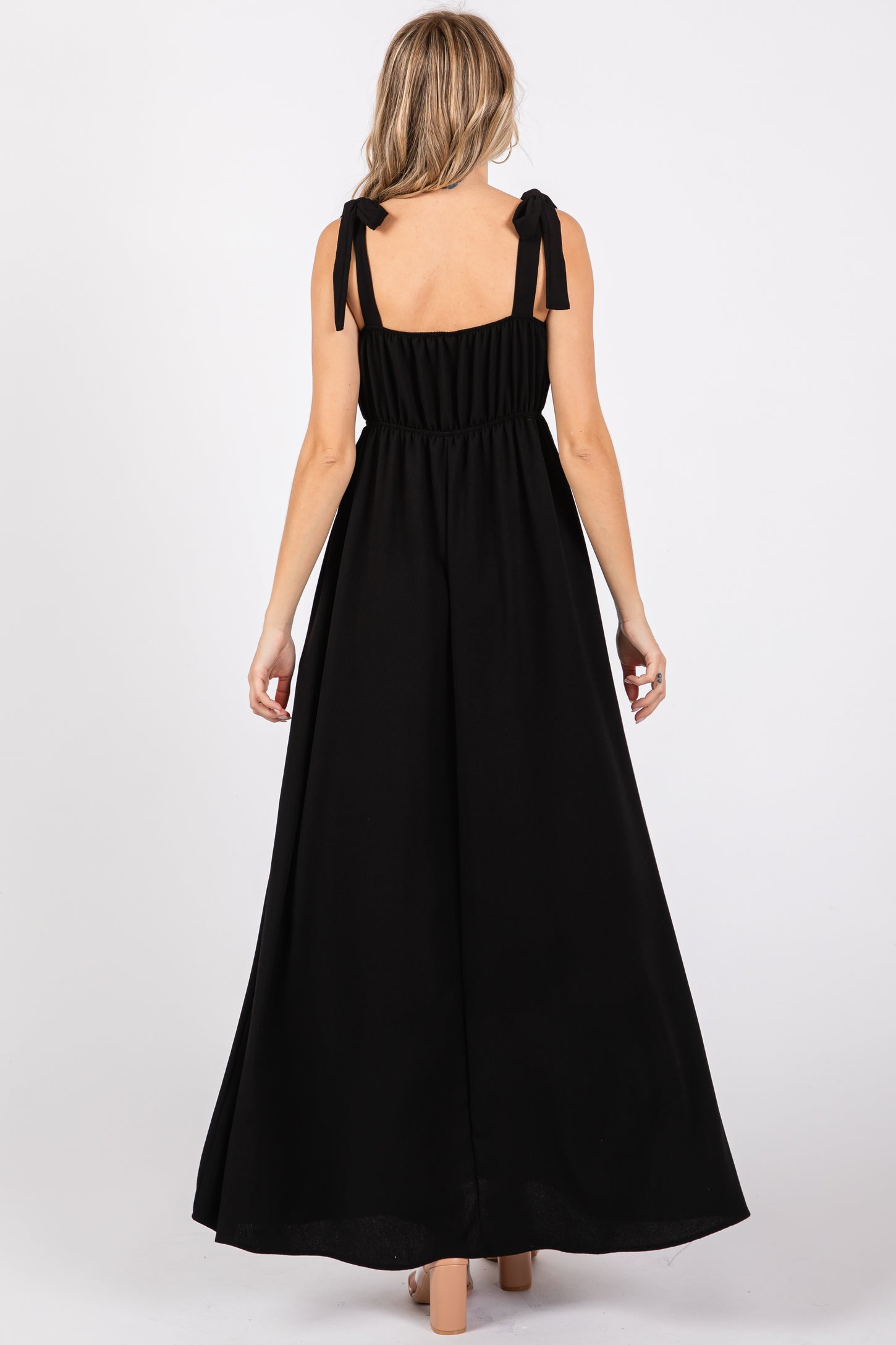 square neck black tie dress Leely Women Black and White Backless Long Formal Dress Square Neck Thick Straps A Line Black Tie Dress