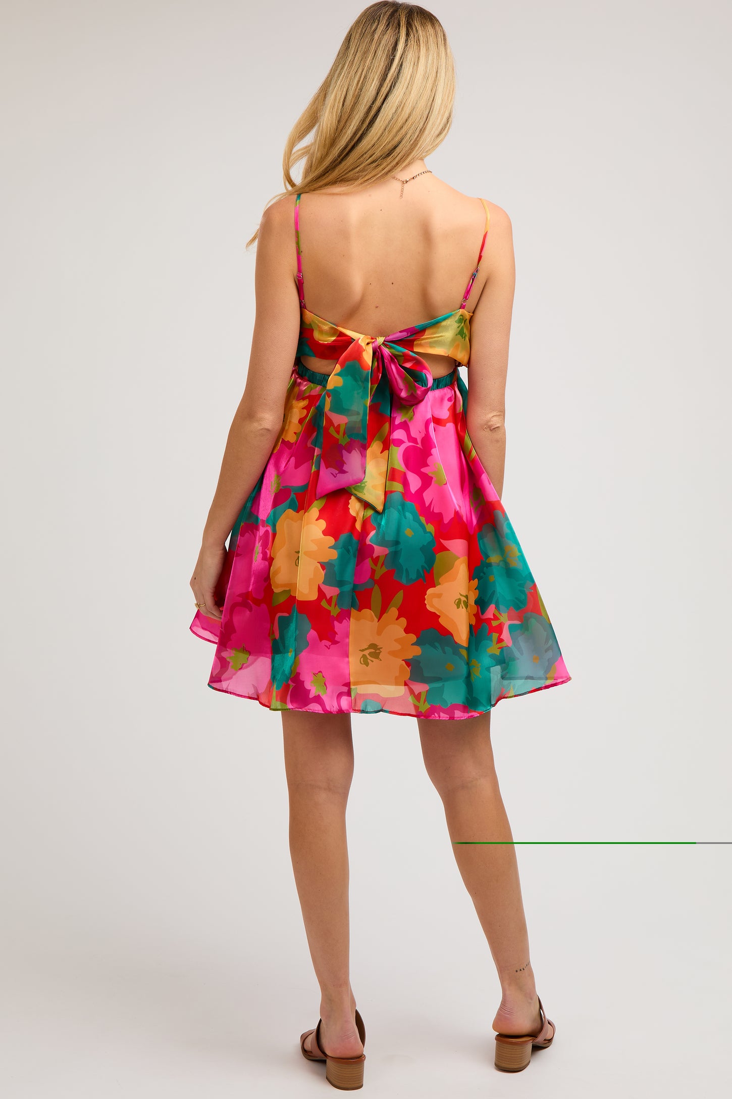 tie neck organza cocktail dress Julia Jordan Printed Glow Organza Maxi Dress