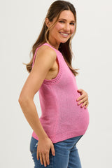Pink Sleeveless Knit Maternity Top