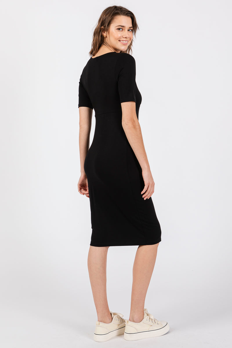 Black Wrap Top Midi Dress Black Wrap Top Midi Dress