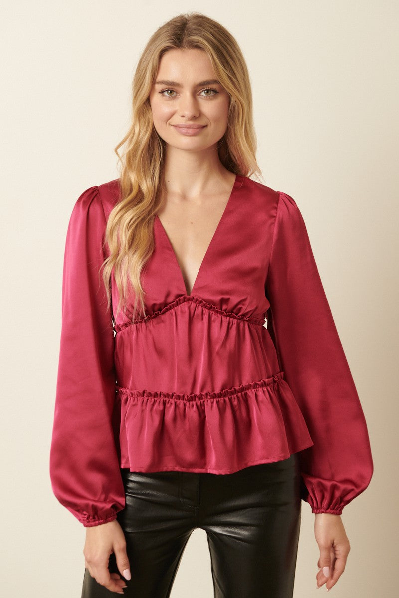 v neck peplum