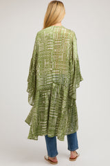 Light Olive Ruffle Wide Sleeve Maternity Cover Up