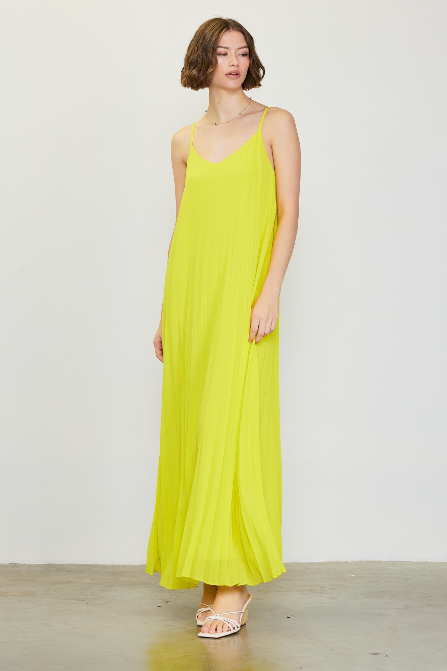 Lime Pleated Sleeveless Maxi Dress PinkBlush Lime Pleated Sleeveless Maxi Dress PinkBlush