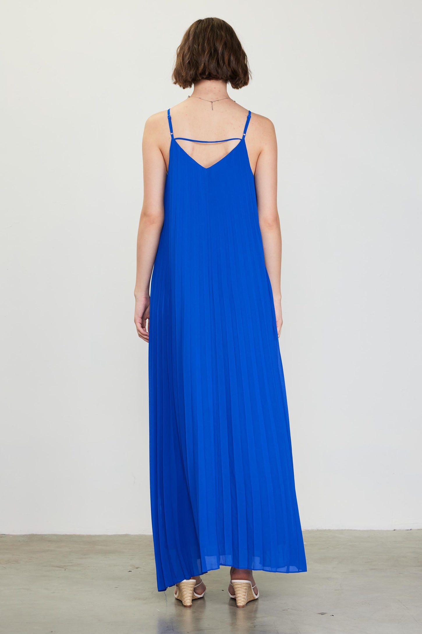 Royal Blue Pleated Sleeveless Maxi Dress PinkBlush Royal Blue Pleated Sleeveless Maxi Dress PinkBlush