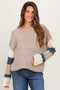 Taupe Multi Stripe Sleeve Sweater Top