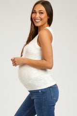 Ivory Knit Sleeveless Maternity Top