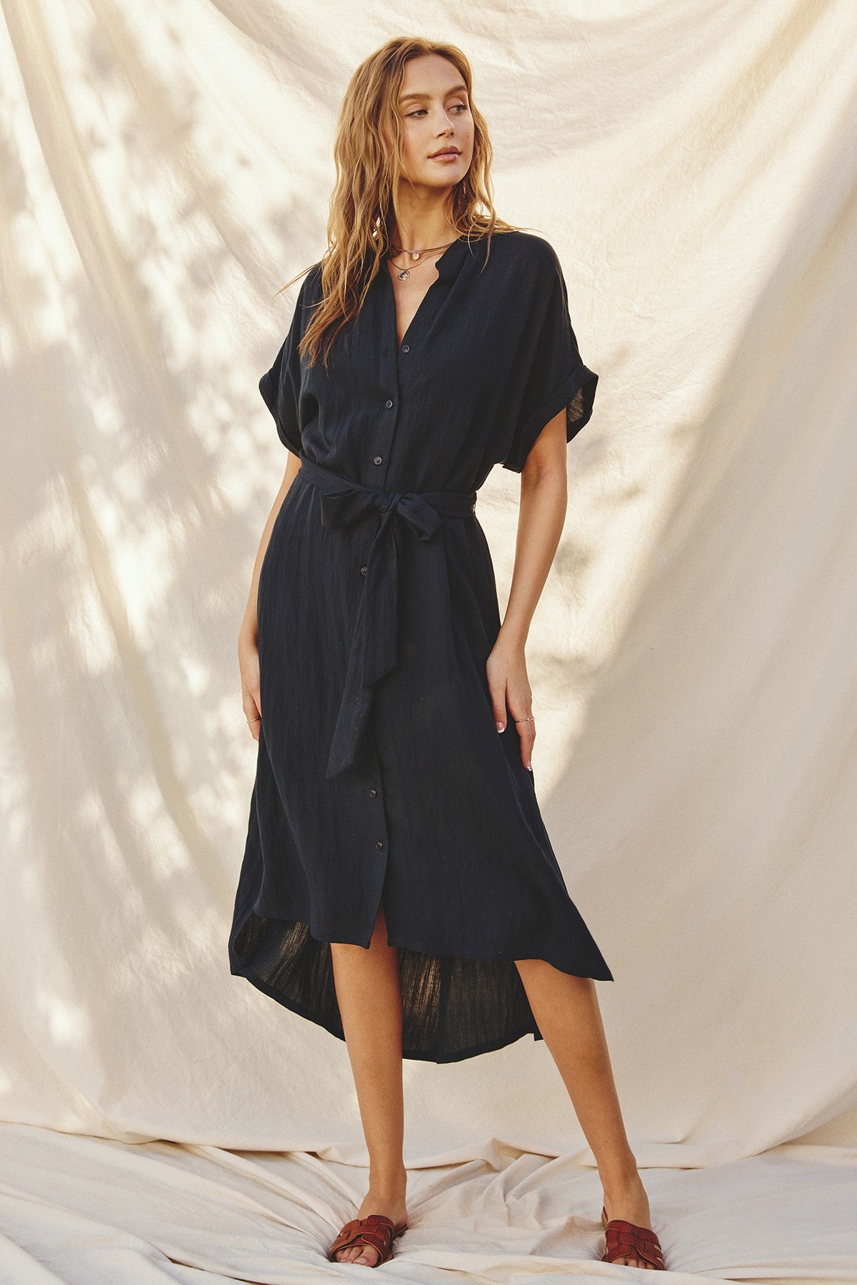 Black Button Down Belted Dolman Sleeve Maternity Midi Dress PinkBlush Black Button Down Belted Dolman Sleeve Maternity Midi Dress PinkBlush