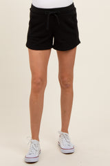 Black Terry Maternity Shorts