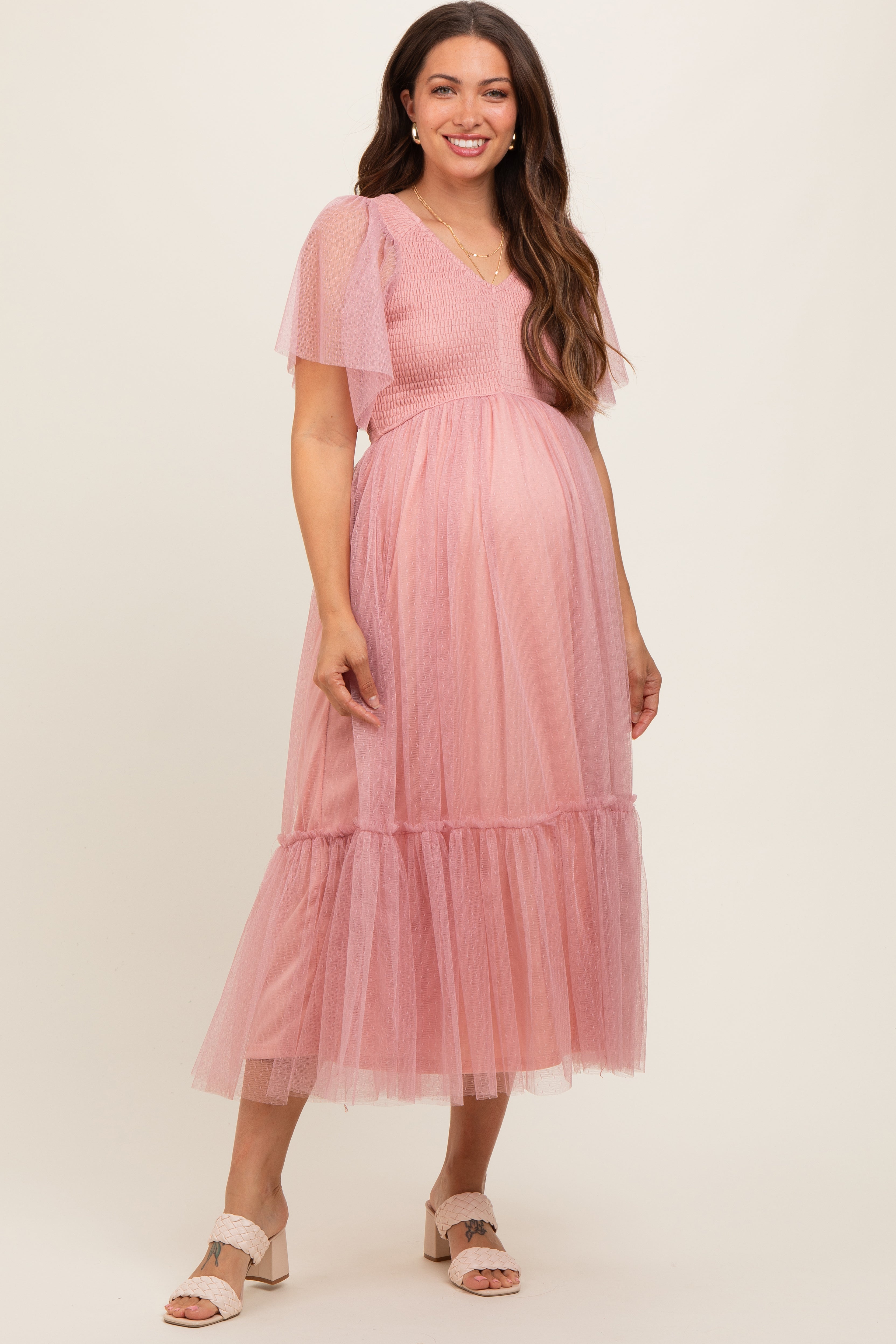 maternity tulle dress Mahogany Tulle Maternity Shoot Gowns Tulle