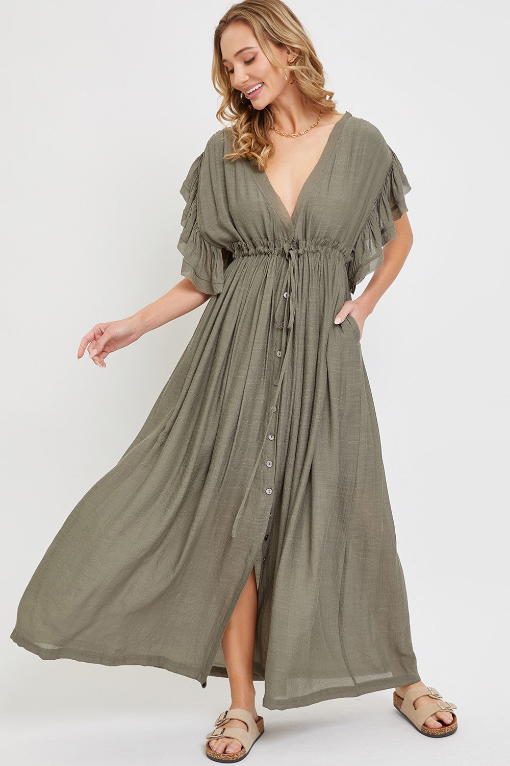 Front Open Maternity Dress Menmaiiwomens Pleated Aliacut L To 4xl Front Open Button Down | Seychelles Elderly Adaptive Dress