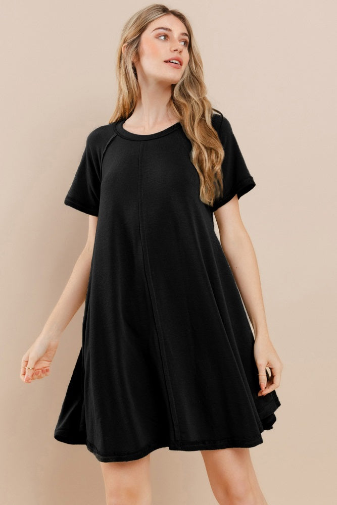 black t shirt maternity dress Angel Maternity Delphy Cotton Maternity Tee Dress In Black